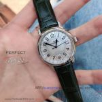 Perfect Replica Jaeger LeCoultre Rendez-Vous Black Leather Strap White Face 33mm Watch